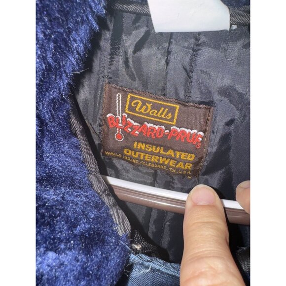 Vintage Walls Blizzard-Pruf Insulated Coveralls Large Tall  Faux Fur Collar Hood - Picture 6 of 16